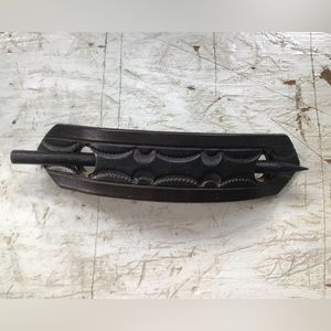 Hand-stamped leather hair pin